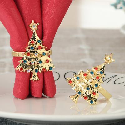 China Best Viable Selling Jachon Napkin Rings Christmas Tree Shape Napkin Ring Fashionable Cute Napkin Ring for sale