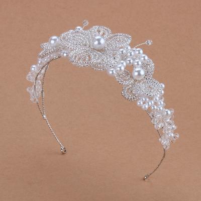 China Wedding Accessorize Jachon Crystal Bridal Headpiece Silver Wedding Headband For Brides Bead Crystal Tiaras Hair Accessories for sale