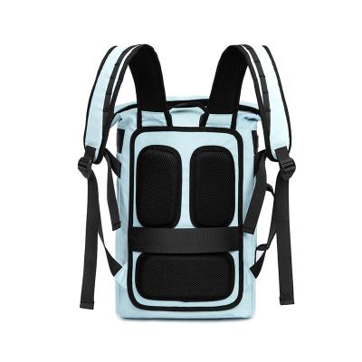 China Laptop RPET Rucksack Portable Roll Top Reisetasche mit atmungsaktivem Rückenpolster zu verkaufen