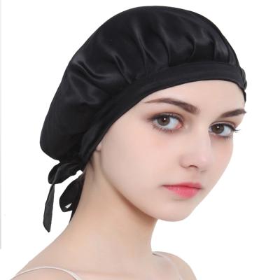 China Custom Logo Smart Casual Hood Silk Sleep Cap Gently Reduce Friction Silk for Healthy Hair for sale