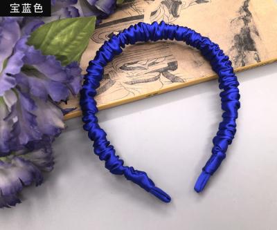 China Fashion 100% Silk Crease Headband Soft Thin Hair Band for sale