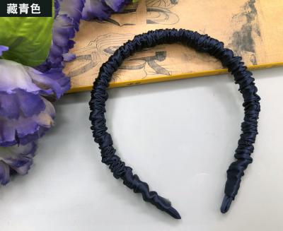 China Fashion Women Girls Hair Accessories 100% Silk Crease Headband for sale