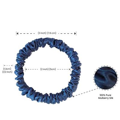 China Popular Non-Toxic Luxury Pure Scrunchy Hair Bands 100% Mulberry Silk Satin Hair Scrunchies for sale