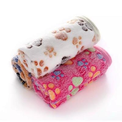 China Pet Cooling Mattress Cover Large Printed Cat and Dog Fleece Blanket Puppy Winter Pet Products for sale