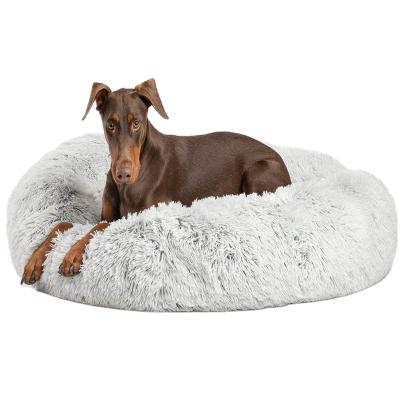 China Large Dog Mechanic Warm Fleece Bed Fleece Winter Wash Kennel Winter Dog Bed Medium Round And Large Dog Sofa Cushion for sale