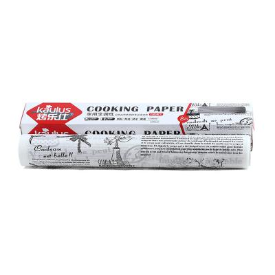 China 1 Roll Grocery Wrapping Paper 8M Disposable Oil-proof Grocery Waxed Paper Basket Liner Food Picnic Paper Long And 30cm Wide Parchment Roll for sale