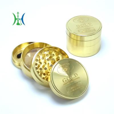 China 40mm Large Metal Grinder Vanilla Golden Weed Grinder 4 Layers 4*4*3.5cm for sale