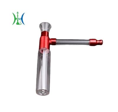 China Modern Glass Smoking Pipes Popular Portable Bottle Water Pipe Mini Hookah Shisha Tobacco Pipe For Metal Tube Smoking Filter for sale