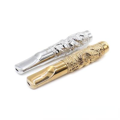 China New Style Exquisite Gold And Silver Relief 69mm Zinc Alloy Cigarette Holder for sale