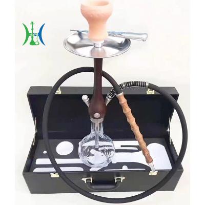 China Arabic Wooden Hookah Hookah Set With Full Case Hookah Accessories Hookah Solid Portable Hose for sale