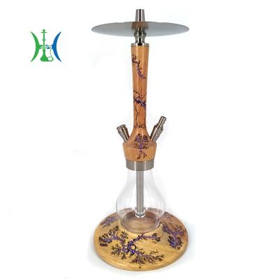 China Creative Hookah Arabic Wood+aluminum Alloy Big Click Bright Wooden Hookah for sale