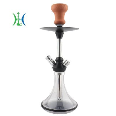 China Aluminum Alloy+Glass Smoking Water Pipe With Metal Tongs Silicone Hose Tobacco Bowl Hookah High End Arabic Set for sale