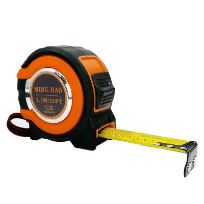 China ABS & Stainless Steel Ft/7.5M Tape Measure 25 By MING HAO, Easy To Read With Fraction, Magnetic Hook, Shock Resistant Rubber Covered Case for sale