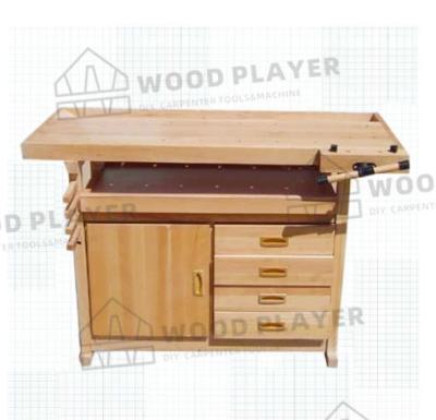 China OEM ODM Solid Wood Heavy Duty Beech Workbench 30mm Thick Wood Work Station for sale