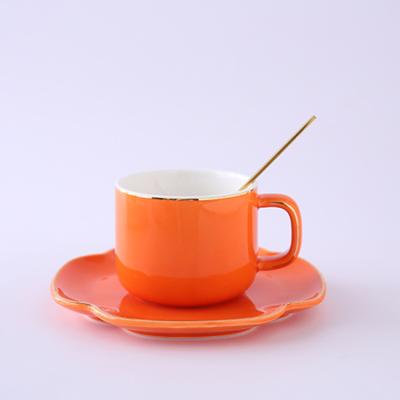 China Viable Manufacturer Hot-Wholesale Customized Four-Leaf Coffee Cup And Saucer Customized Gift for sale