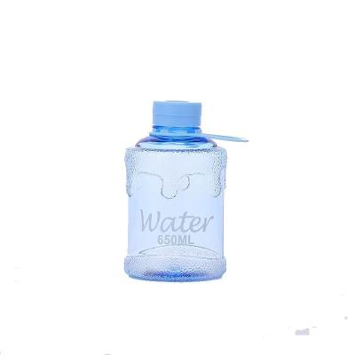 China 650ml Viable Large Capacity Transparent Plastic Water Jug BPA Free Bottle With Handle Customized Logo Orange Sky Blue Light Green Gray for sale