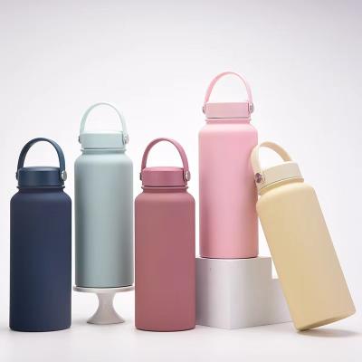 China Wholesale Hot Sale 1000ML PORTABLE Double Wall Vacuum Insulated Stainless Steel Water Bottle Black Purple Pink Custom Promotional Gift for sale