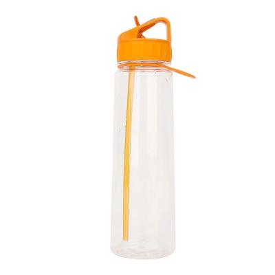 China 900ml Large Capacity Portable Unbreakable Viable BPA Free Plastic Water Bottle With Straw Custom Logo Color Sport Gym Exterior for sale