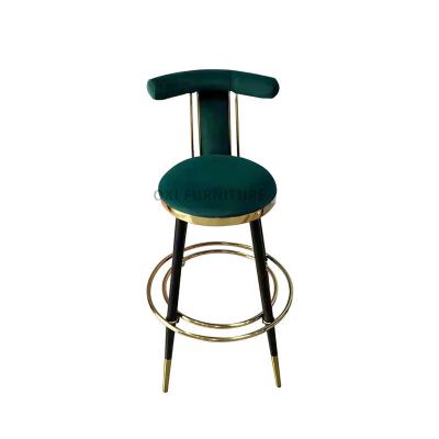 China Nordic luxury Elegent appearance bar chair family kitchen dining living room iron back chair simple bar umpire chair bar stool à venda