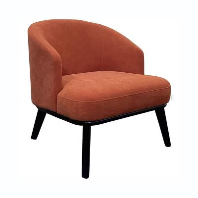 China Modern Custom Accent Chair Comfy Modern Custom Accent Chair Home Bedroom Home Bedroom Tufted Velvet Hotel Living Room Orange Red Comfy Upholstered Chair for sale