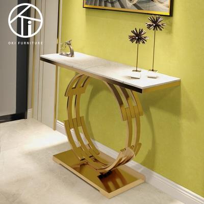 중국 Long simple luxury round marble wall adjustable modern marble wall porch hallway table console(other) 판매용