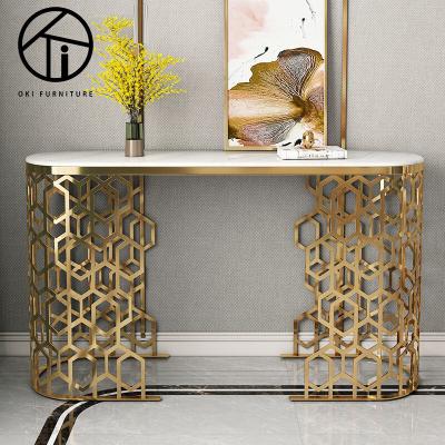 Cina Foshan Adjustable Minimalist Drop-leaf Furniture Chinese Foldable Stainless Steel Console Table(The Other) Elegant Console Table in vendita