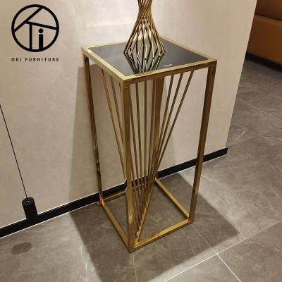 중국 Elegent Appearance Indoor Metal Shelf Tall Flower Stand Wedding Iron Gold Display Designs Planter Potted Plant Flower Stand 판매용