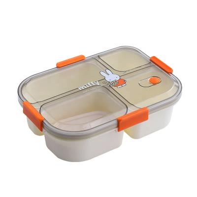 China All Large capacity 4 grid lunch box with buckle lunchbox office students children microwave lunch box wholesale for sale