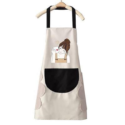 China Couple's Hand-Wiping Cartoon Apron for the Kitchen and Household Waterproof 2139 for sale