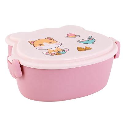 China All Cute kids' double-layer lunchbox food container microwave-safe plastic compartment bento box set with utensils for sale