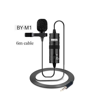 China Clip Mic Microphone BOYA BY-M1 Mini Wired Lavalier Collar Tie Microphone for Iphone for sale