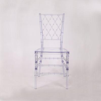 China Modern wholesale mesh acrylic resin back clear chair for wedding party event for sale