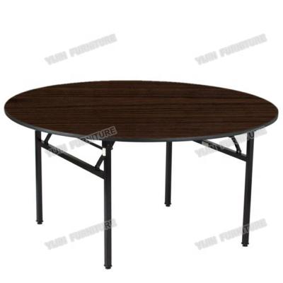 China Modern Durable Folding Table Top Wood Laminate Melamine Round Banquet Hall Tables for sale