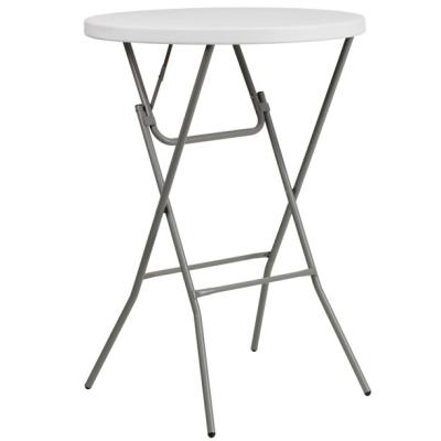 China Modern HDPE 32inch Steel Round Outdoor Folding Event Bar Cocktail Table for sale