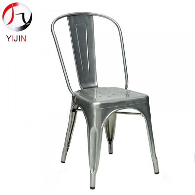 China Bar Chair YIJIN CCT-1021A Vintage Stacking Industrial Metal Cafe Side Chairs For Restaurant for sale