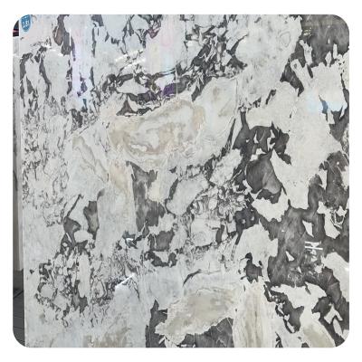 China Picasso Luxury Natural Black Flooring Stone Snow Mountain Silver Fox Marble Natural Stone for sale