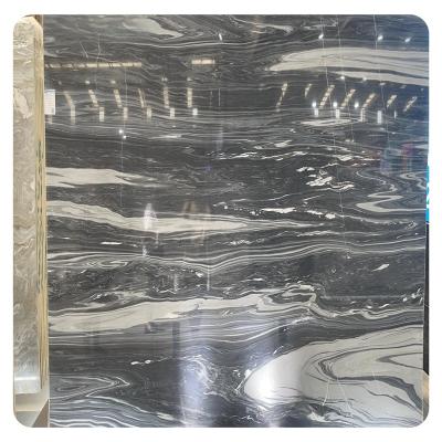 China Flooring Decoration Luxury Material Black Marble Montt Sea Clouds for sale