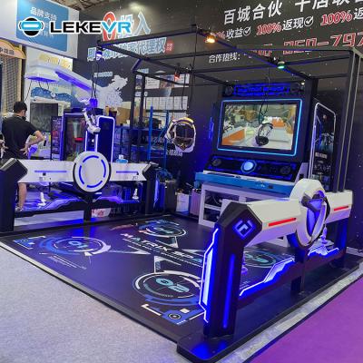 China Malls LEKE VR 4 Players Shooting Gun Games Machine Matrix Multiplayer Space Metaverse VR Commercial Game Simulator for sale