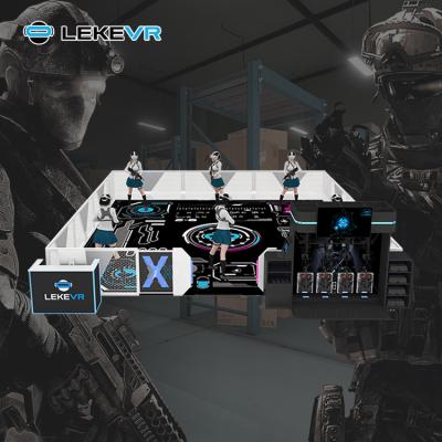 China LEKE VR Shopping Malls Theme Park 9D Games Equipment Virtual Reality Hardware Freely Roam VR Shooting Multiplayer Simulator for sale