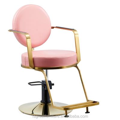 China European Vintage Cheap Spa Pink Salon Comfortable Barber Chair Foshan Great Beauty Nail Salon Furniture Barber Chair for sale