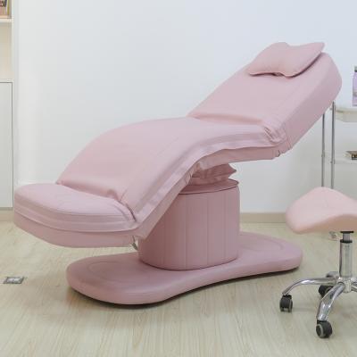 China Foshan Factory New Style 1/2/3/4 Motor Beauty Salon Pink Electric Facial Massage Table Large Bed Facial Bed for sale