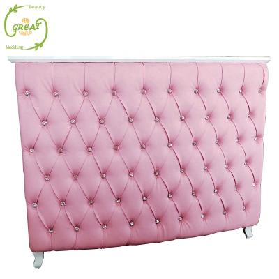 China Foshan large reception desk cheap modern pink beauty salon furniture nail salon reception desk factory hot sale for sale