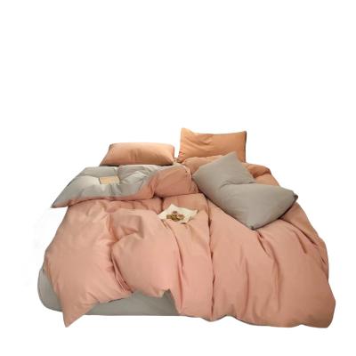 China Simple Customizable Home Textile 100%Cotton AB Version bedding Bed Sheet Set pale pink bed sheet set for sale