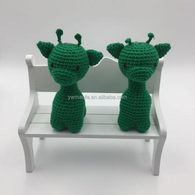 China Wholesales Baby Handmade Amigurumi Crochet Stuffed Toys Handmade Organic Cotton Yarn Giraffe Knitted Toy for sale