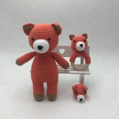 China Wholesale 100% Handmade Baby Crochet Amigurumi Stuffed Plush Teddy Bear Knitted Toys for sale