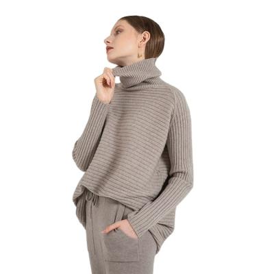 China 2020 Fashions Turtleneck QUICK DRY Long Sleeve Sweater and Pant Sets Knit Women's 2 Piece Set for sale