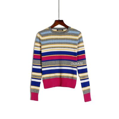 China OEM/ODM Breathable Girls Knitwear Women Stripe Sweater for sale