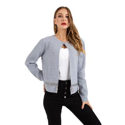 China Best Selling Pure Ladies Knitted Lady QUICK DRY Popular New Style Color Woolen Cardigan for sale