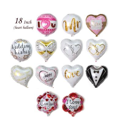 China Self Sealing Valentines Day Party Decorations Balloons I Love You Heart Foil Balloon Kiss Me Ornaments Romantic Props For Wedding Supplies for sale