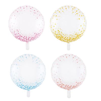 China New 17 inch self-closing transparent round spot balloon wedding birthday luminous confessions party display decoration around luminous transparent for sale